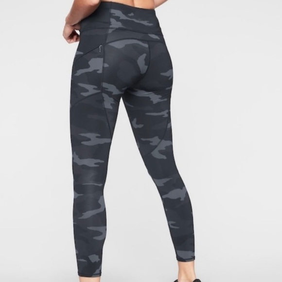 Athleta Camo Workout Leggings Black Gray XS - Picture 3 of 10